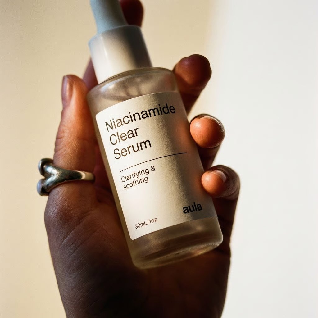 Hand holding Niacinamide Clear Serum