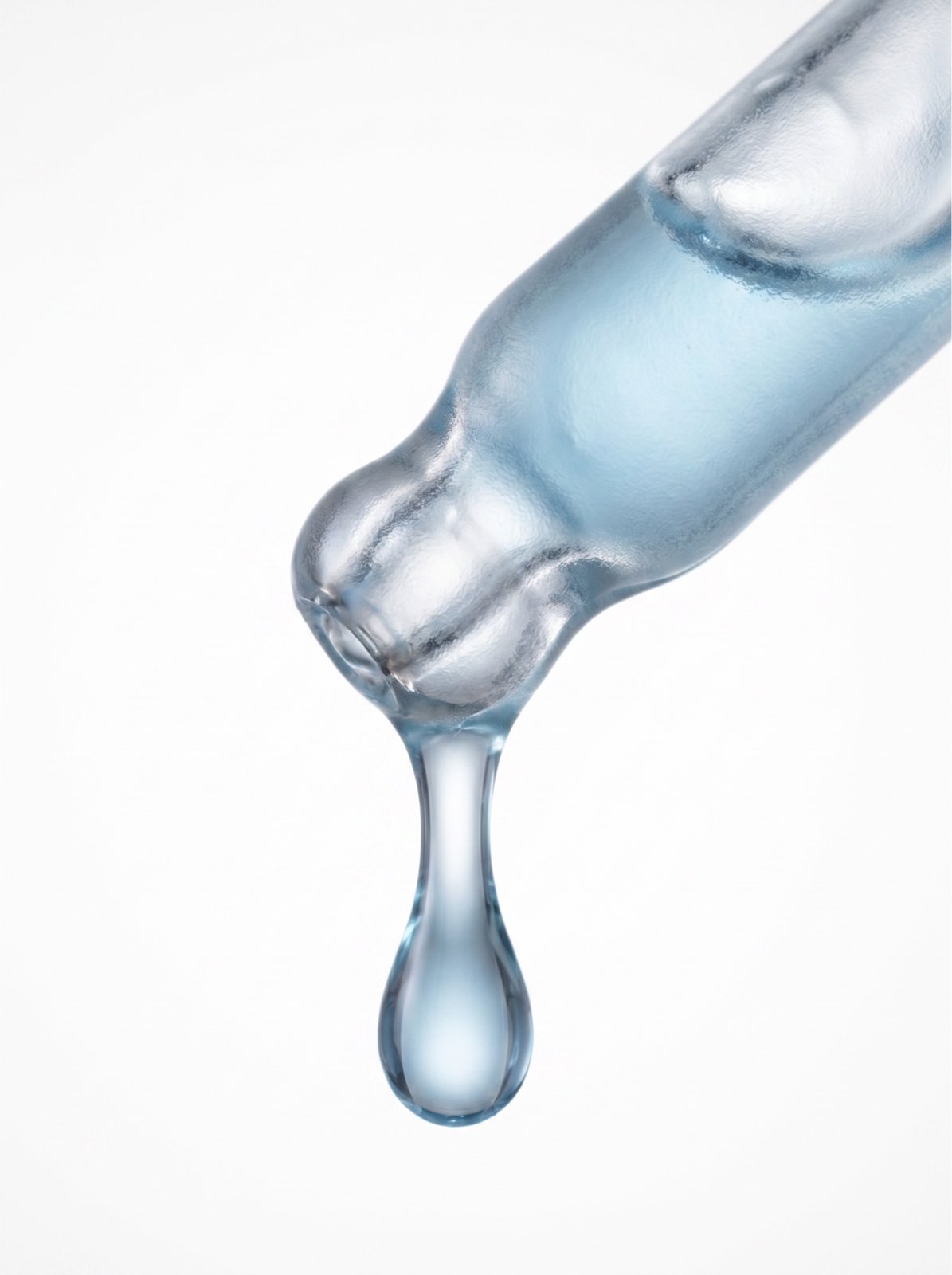 Peptide Firm Serum blue droplet texture macro