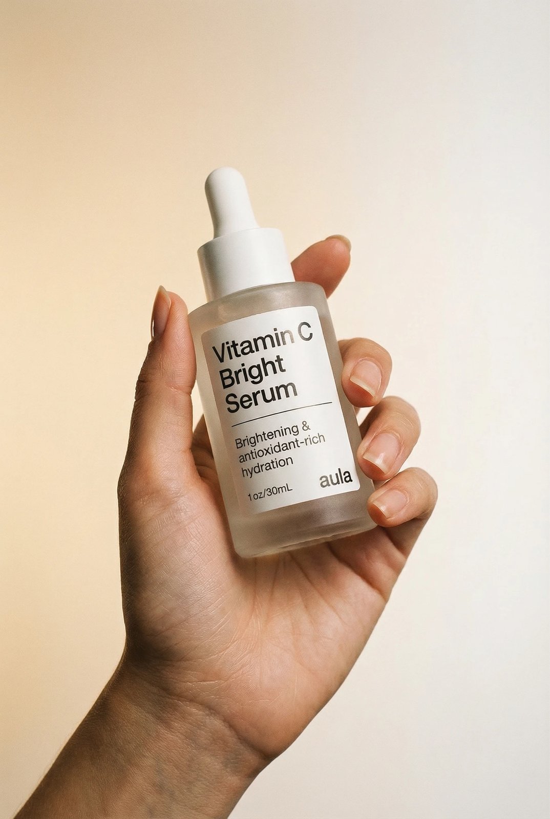 Hand holding Vitamin C Bright Serum